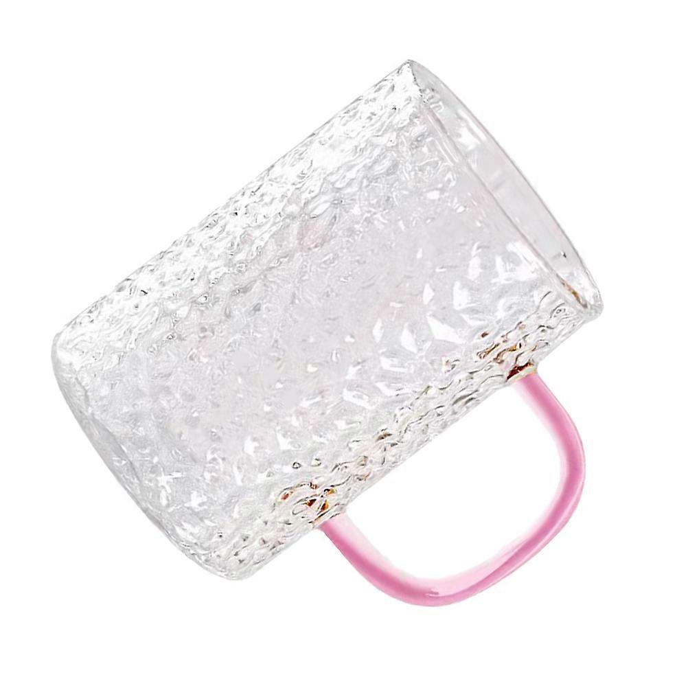 Pink Tea Cup Glass Water Cup for Storage Handheld Mug