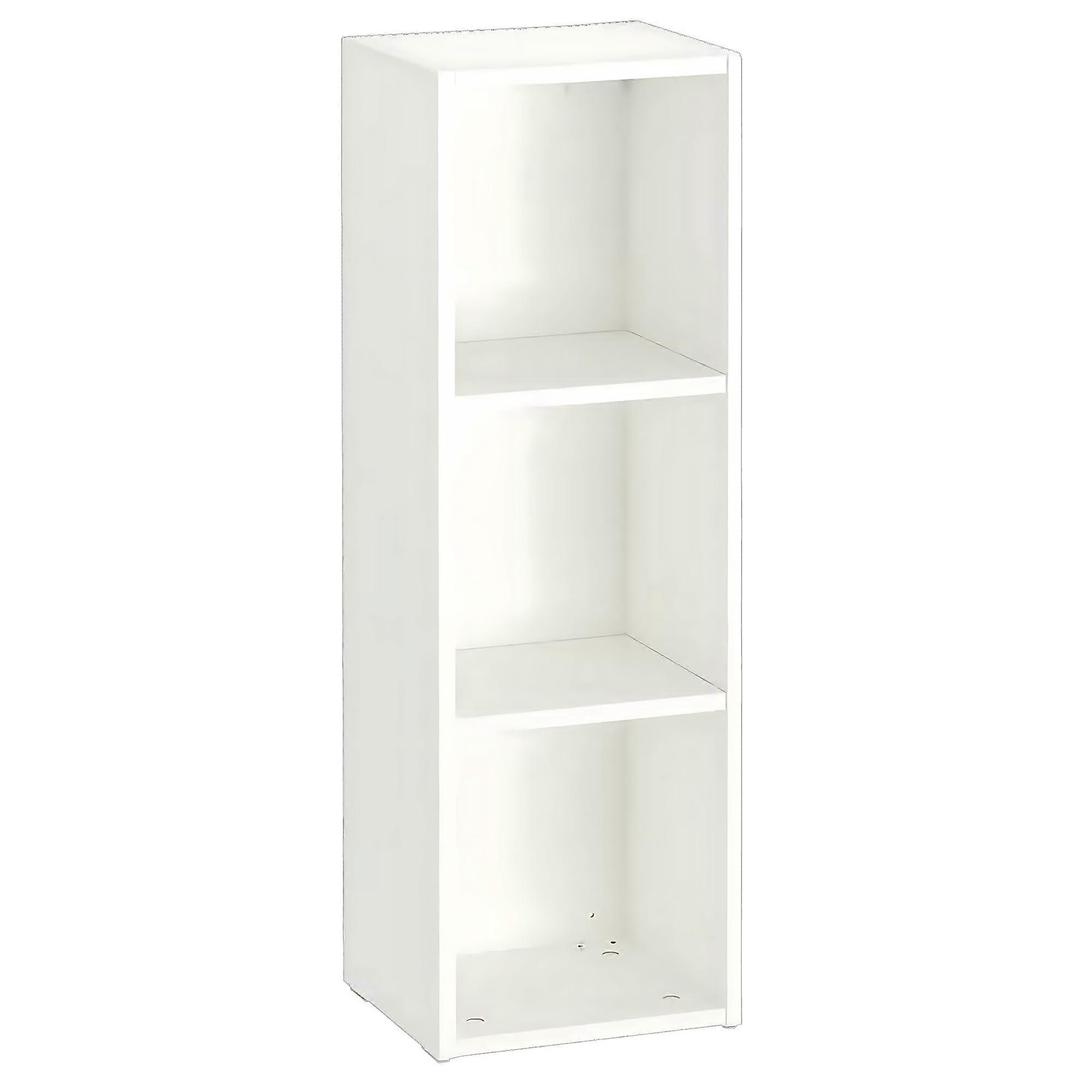 White Shelf Unit with Compact Vertical Design, SpaceSaving Storage for Bedroom, Nursery and Small Spaces