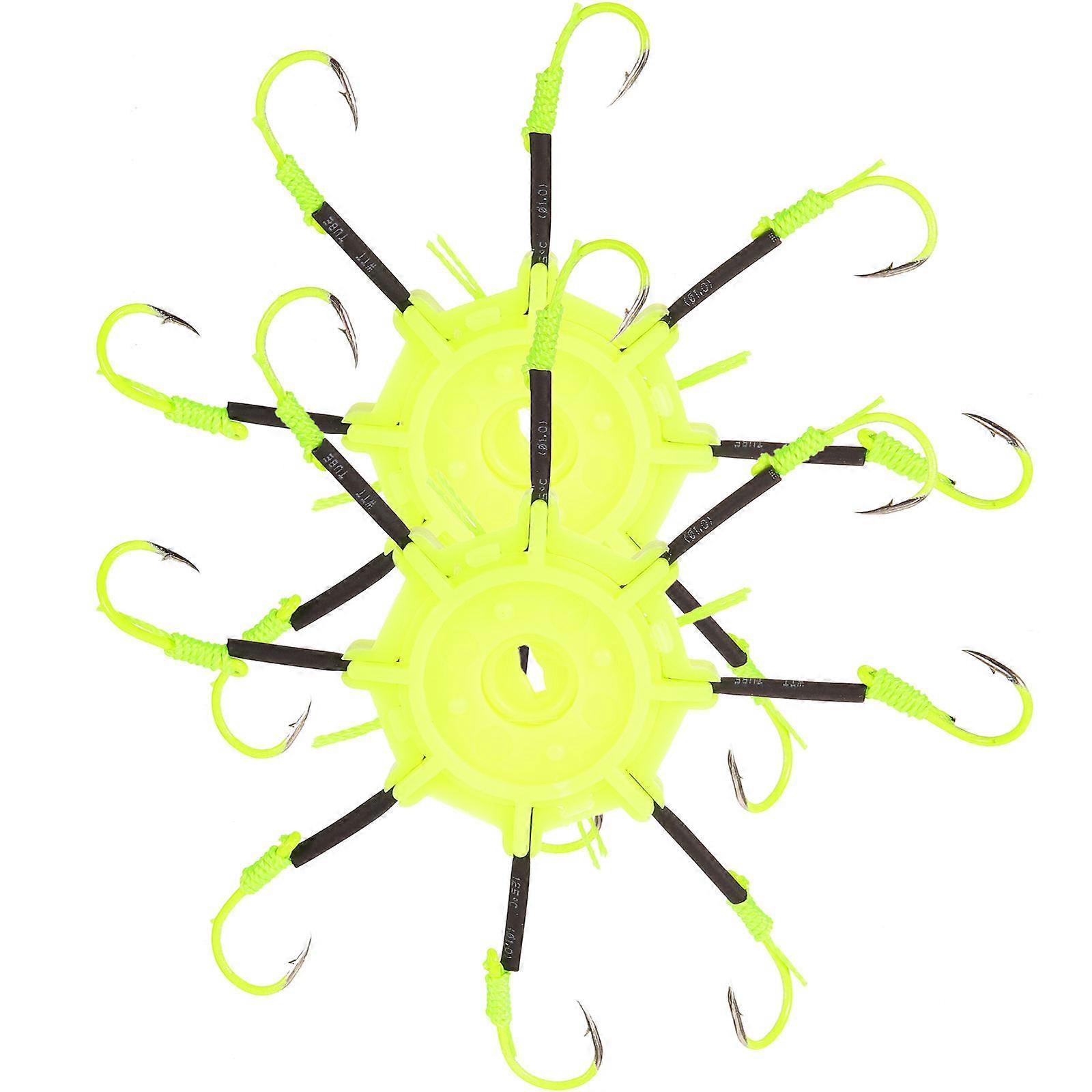 Fluorescent Squid Hook for Fishing 2Pcs Durable Metal and Plastic Material