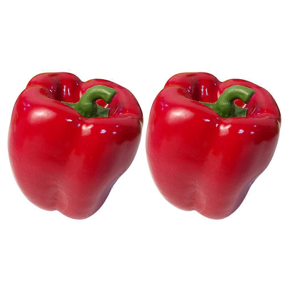 Fake Vegetable Bell Pepper Artificial Bell Peppers for Decor 2Pcs Foam