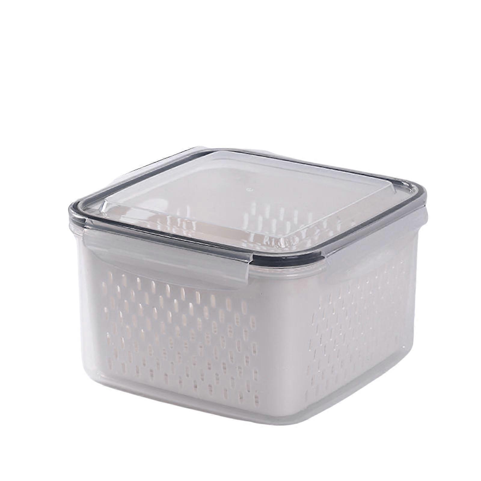 Refrigerator Storage Box with Lid, DoubleLayer Sealed Food Container for Fridge and Freezer