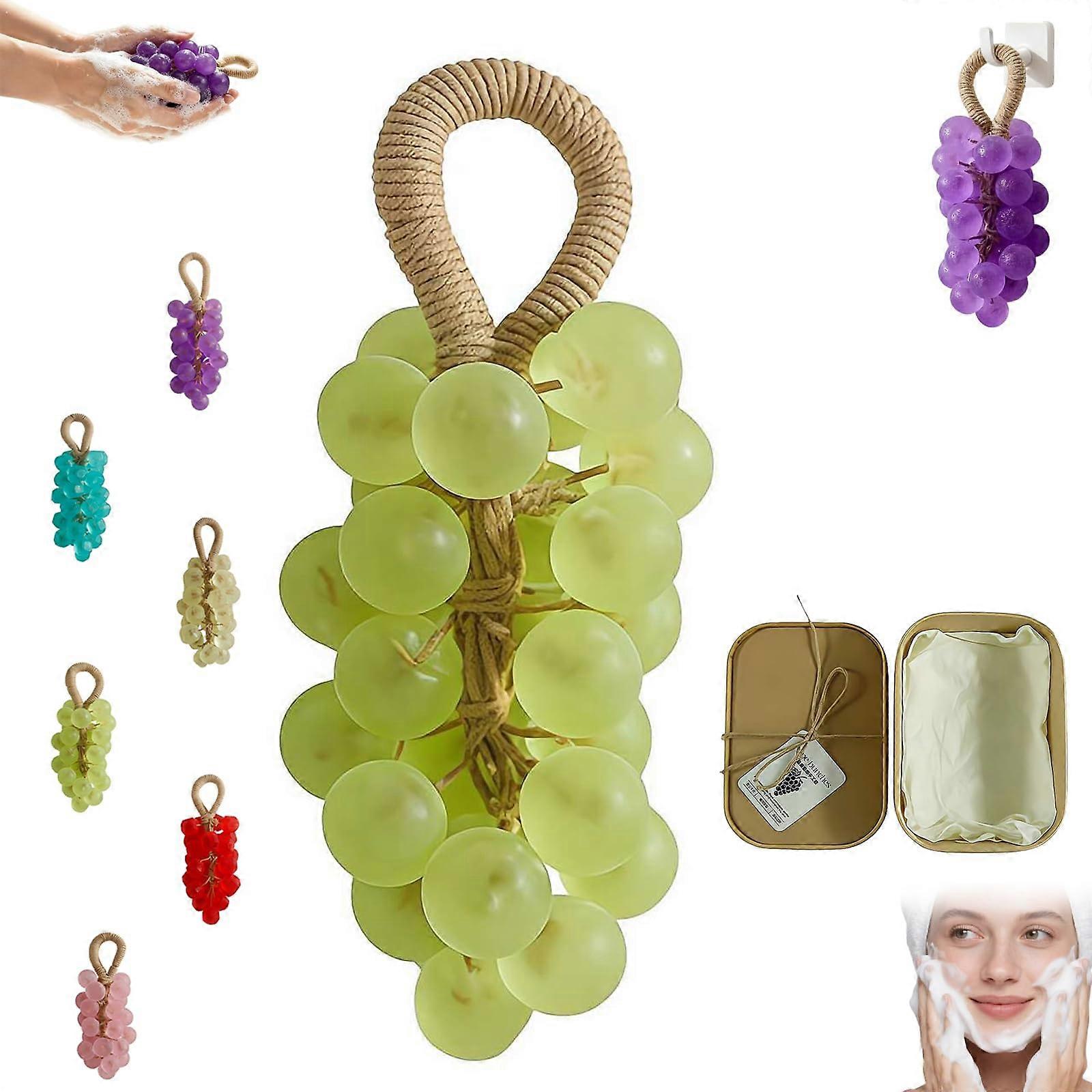 Handmade Grape Shaped Soap Green Tea Scent Realistic Decorative Bath Gift 160g