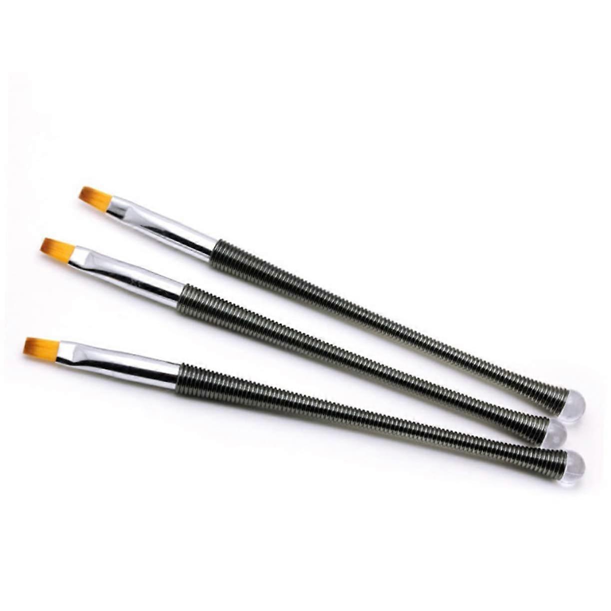 Nail Art Brushes Set for Builder Gel with Flat Tips, Precise Detailing and Comfortable Grip