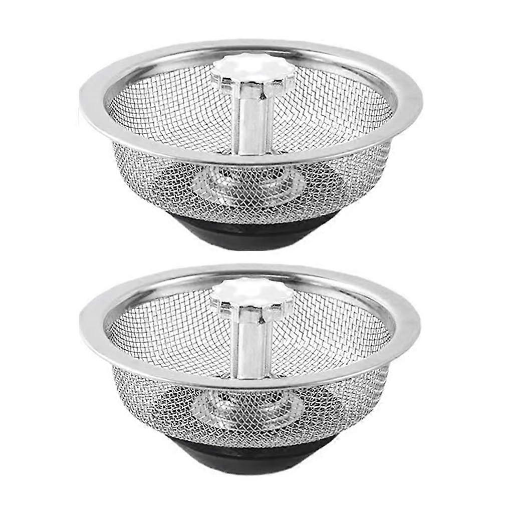 Stainless Steel Kitchen Sink Strainer 2 Pack 3.3 Inch Wide Rim RustResistant MicroPerforation