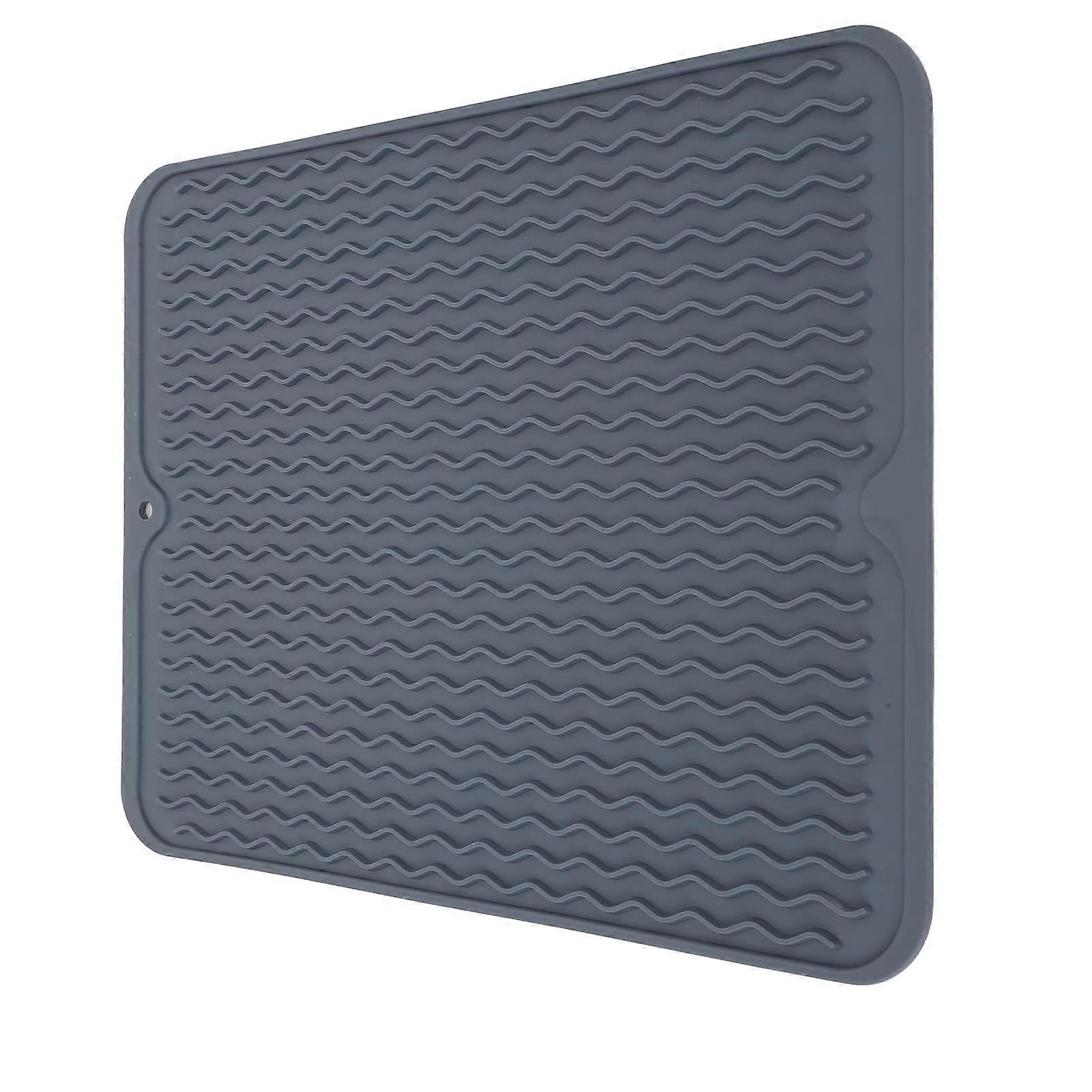 Heavy Duty Sink Draining Mat Soft Flexible Rubber Kitchen Mat Space Saving Dish Drying Design