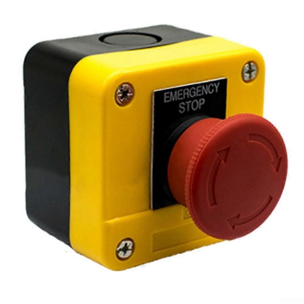 Emergency Stop Button 22mm Waterproof 10A Latching Mushroom Head Industrial Push Button Switch