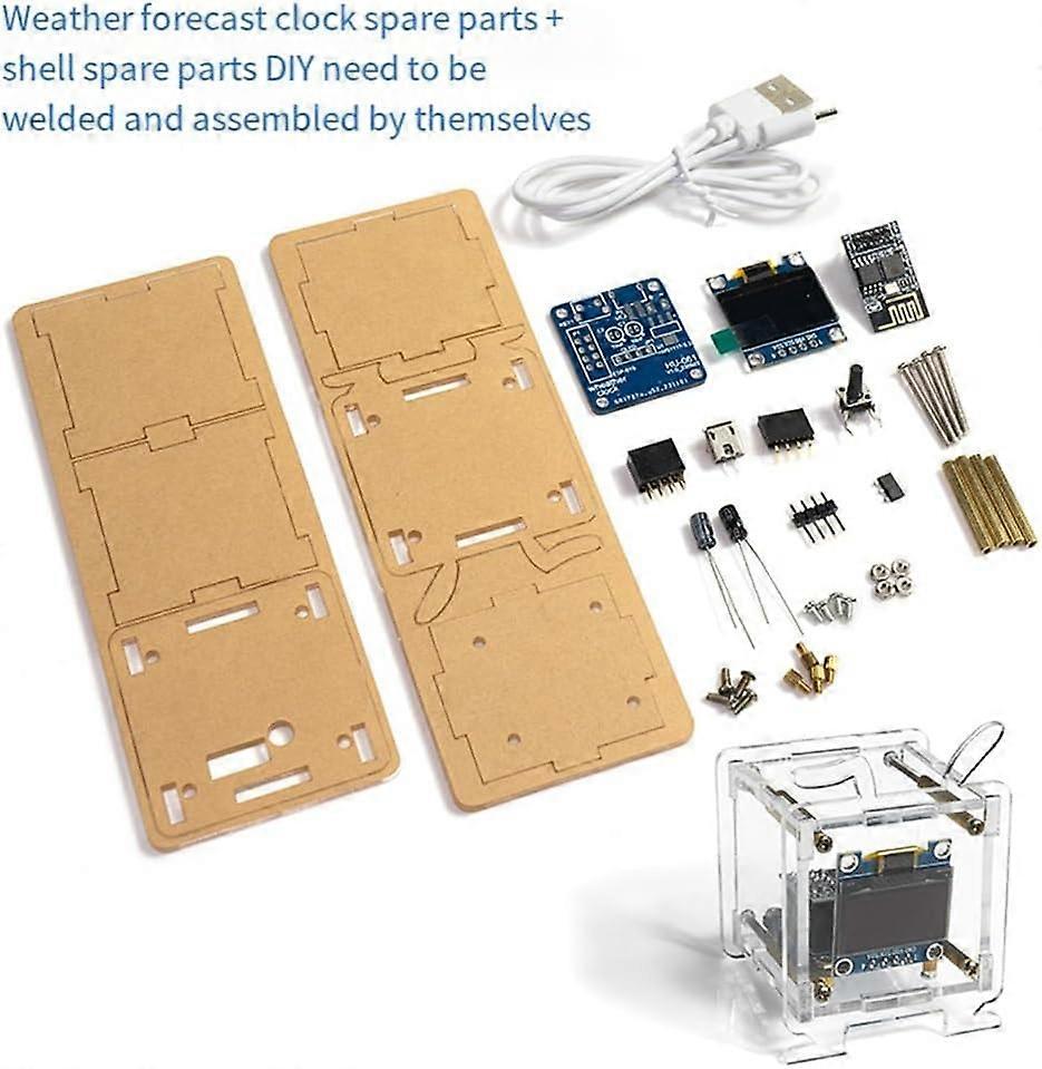 ESP8266 WiFi OLED Clock Kit with Temperature Humidity Display and RealTime Weather