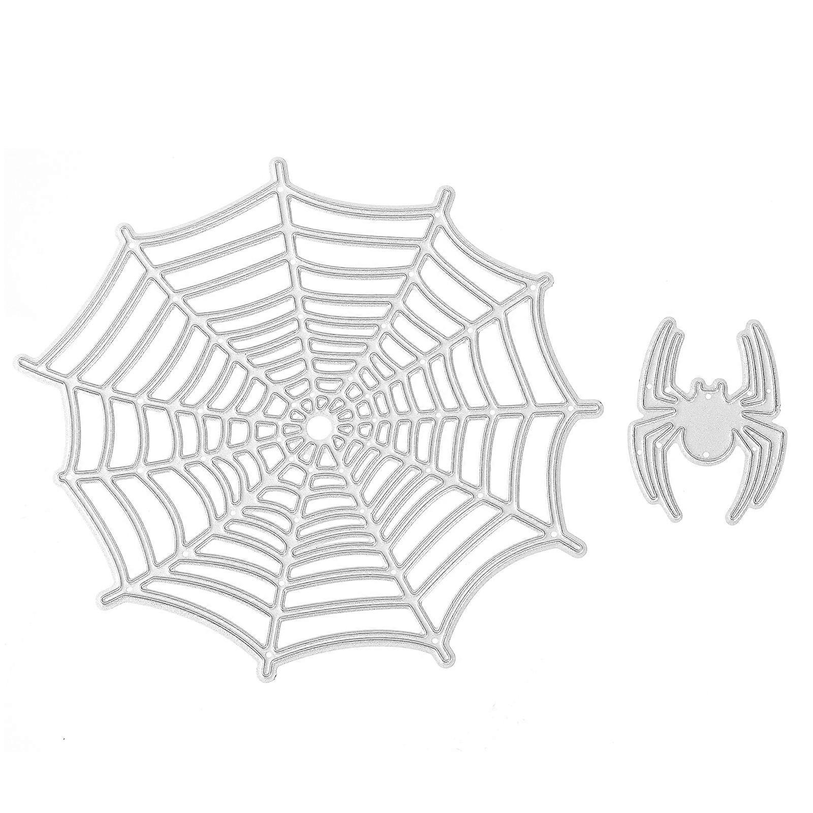 2pcs Halloween Theme Cutting Dies Spider Web Stencils Embossing Template