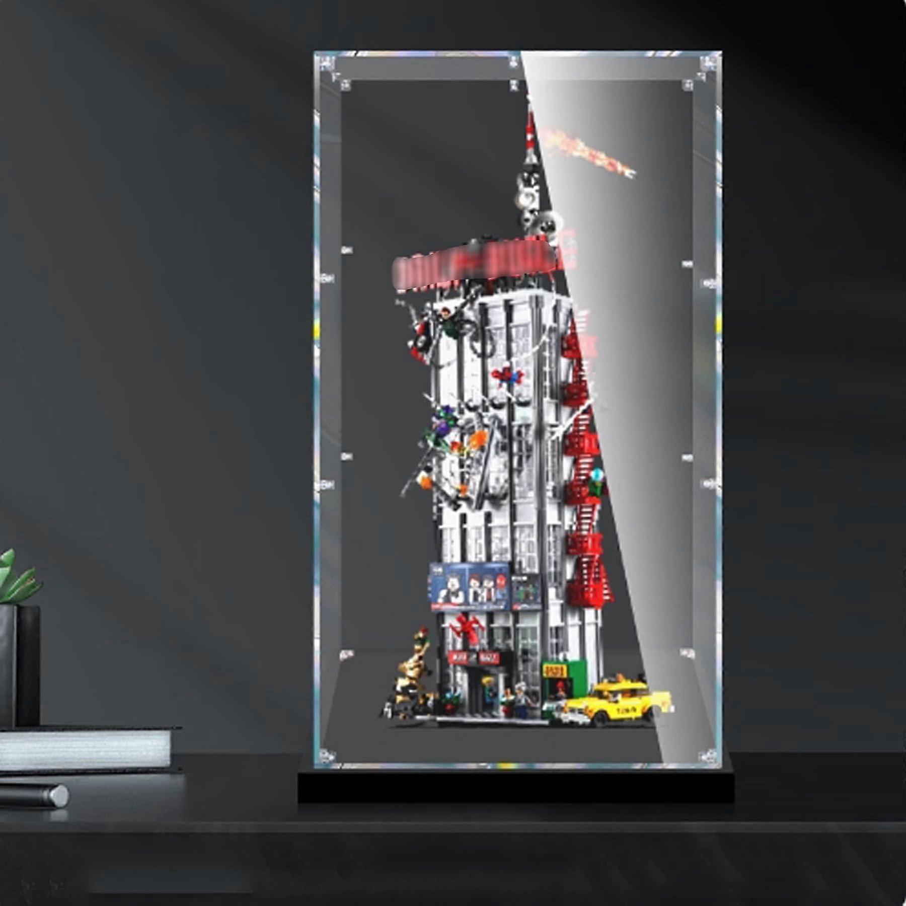 Dustproof Acrylic Display Case for  76178 Mansion Model with Clear View and Black Base