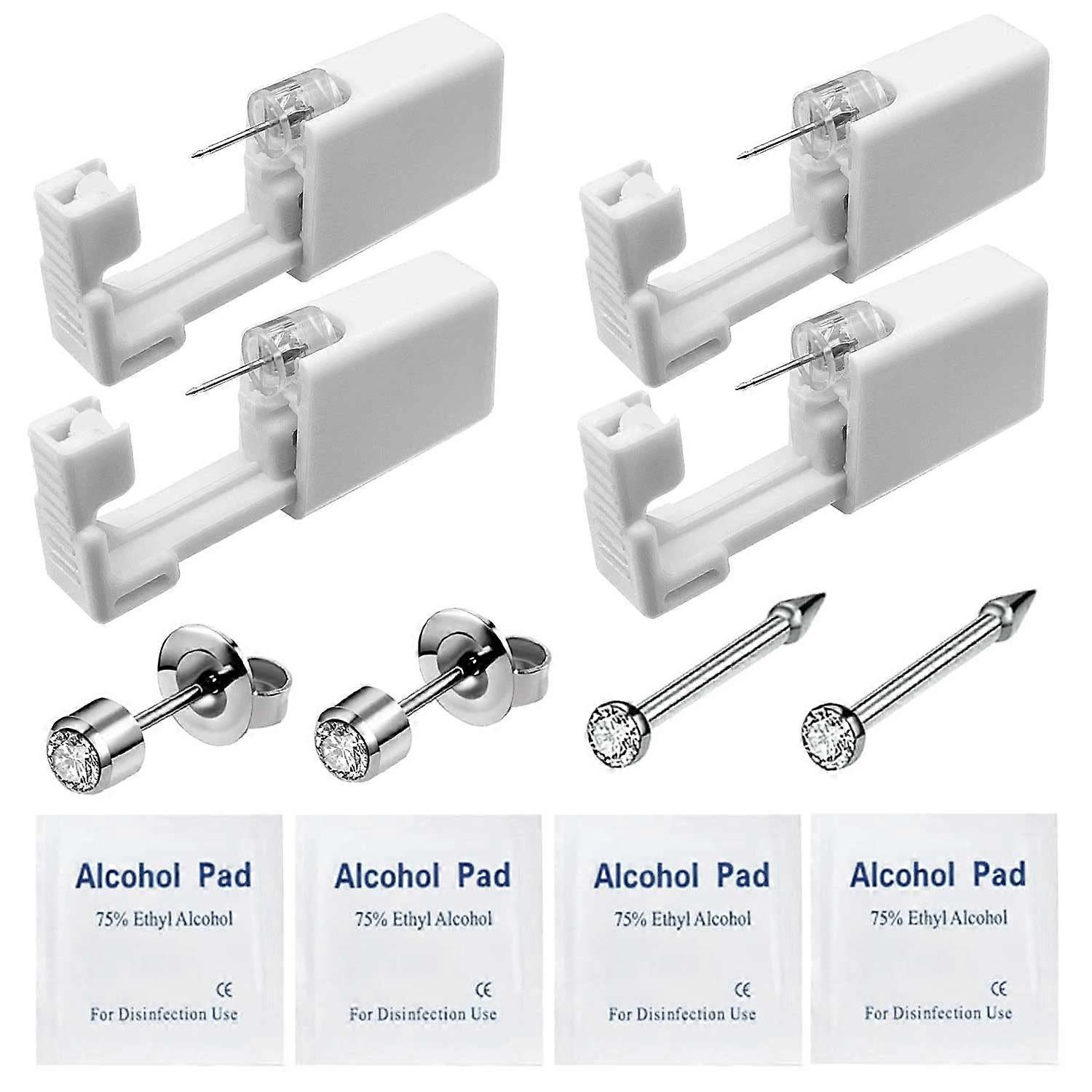 Ear Piercing Kit and Nose Piercing Kit 2 Pack, BeginnerFriendly AllinOne Sterile SingleUse Set