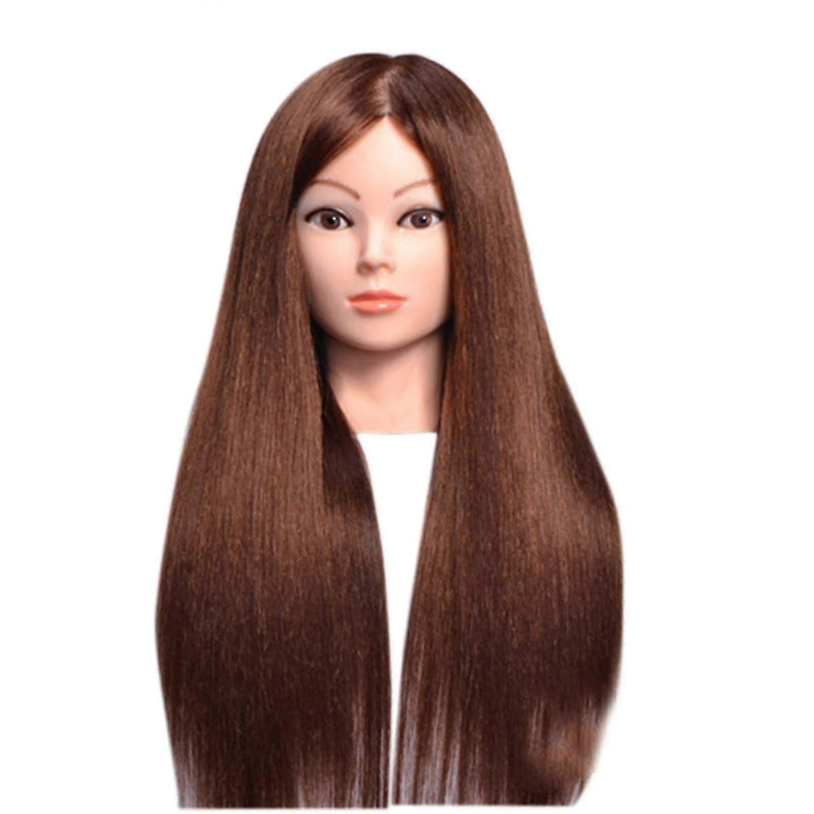 Cabeça de manequim SQLX com cabelo natural para estilização e maquiagem, 50 cm (20 polegadas), Hong Kong