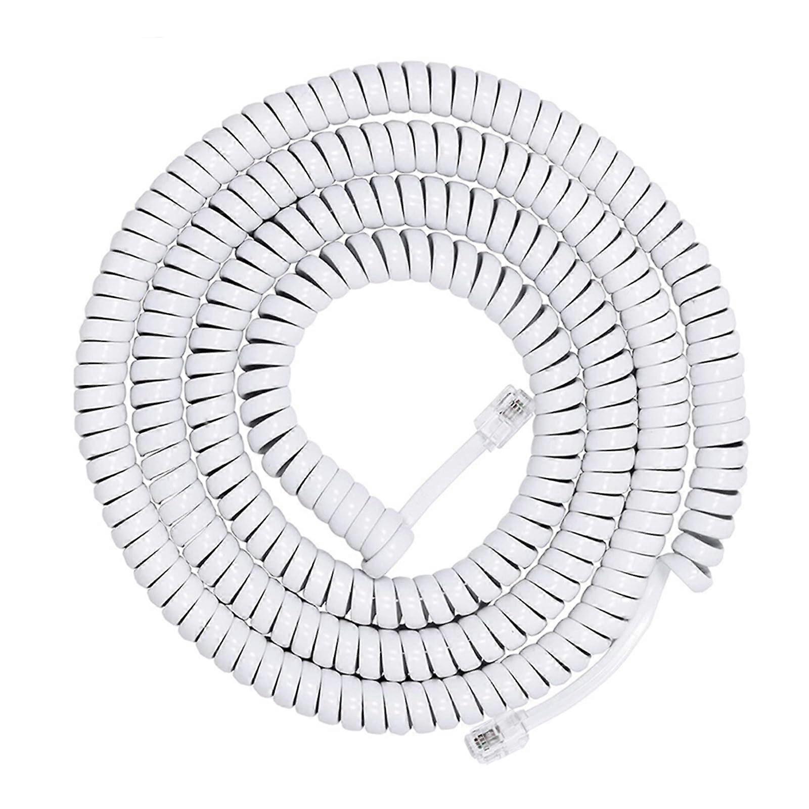 Telephone Handset Cord RJ9 RJ11 4P4C Coiled Cable for Clear Audio and Tangle Landline Use 200cm 300cm