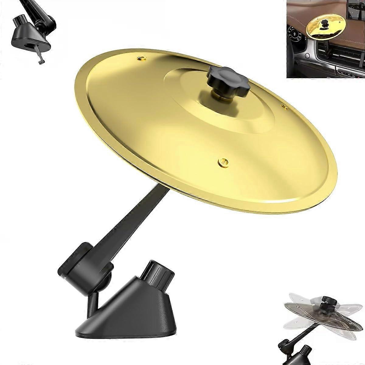 Gold Mini Car Air Vent Drum Cymbal with Compact Mount and Adjustable Playing Angle