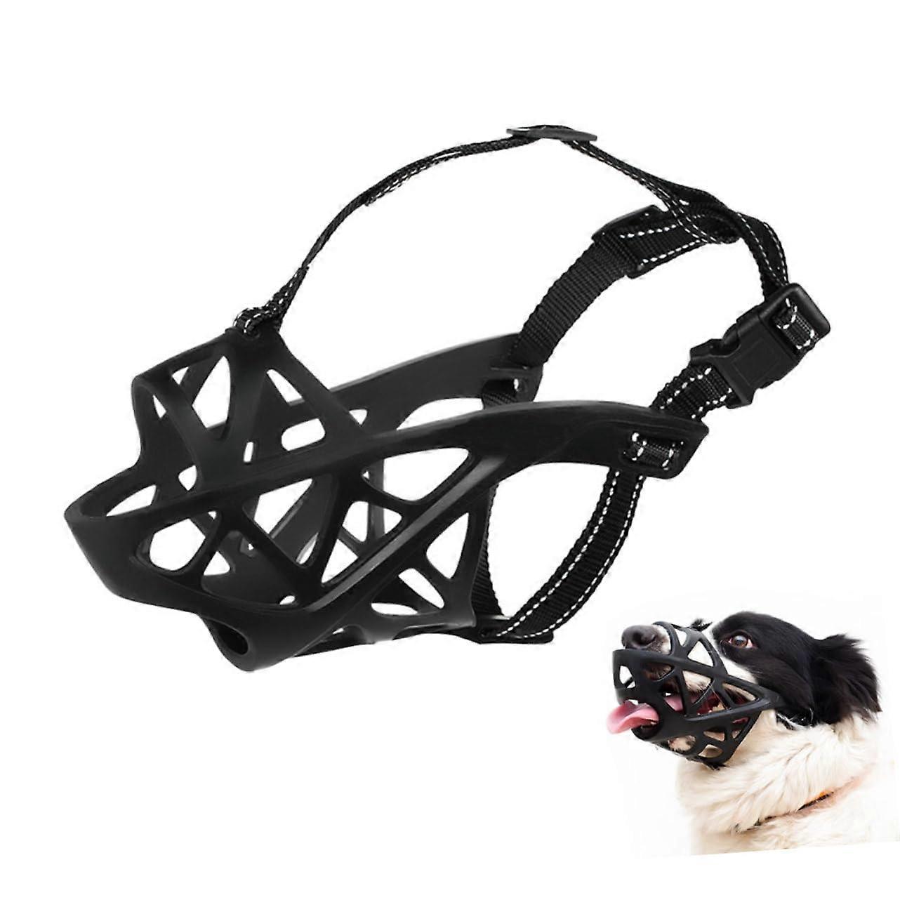 Adjustable Breathable Dog Muzzle with TPR Basket Design for Barking and Chewing Prevention