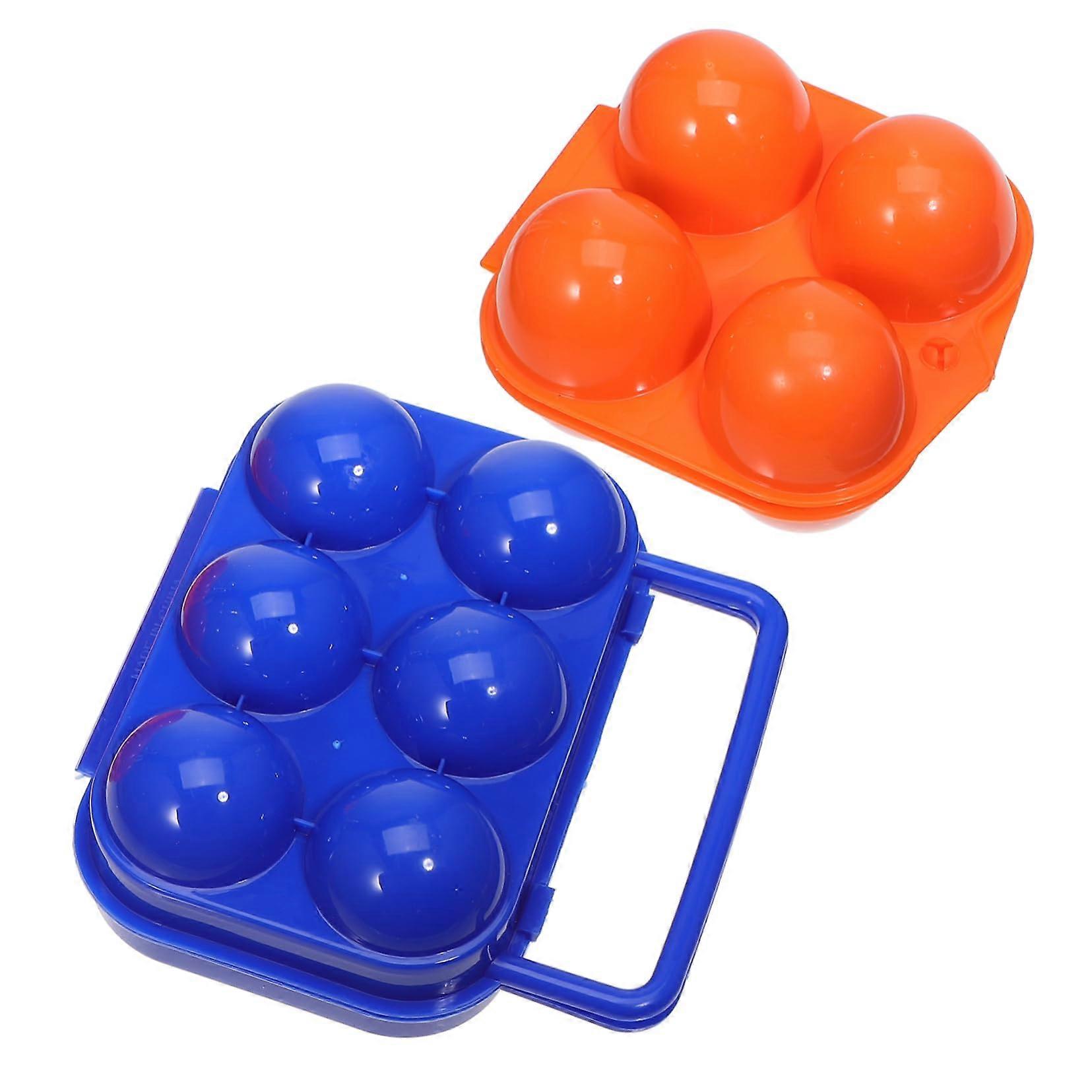 2pcs Egg Storage Container with Secure Snap Closure for Camping and Outdoor Picnic