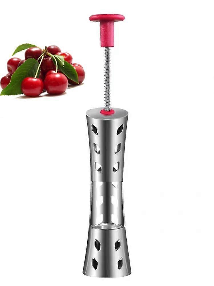 Stainless Steel Cherry Pitter Tool with Cup Pad, Quick Pit Removal, Easy OneHand Operation