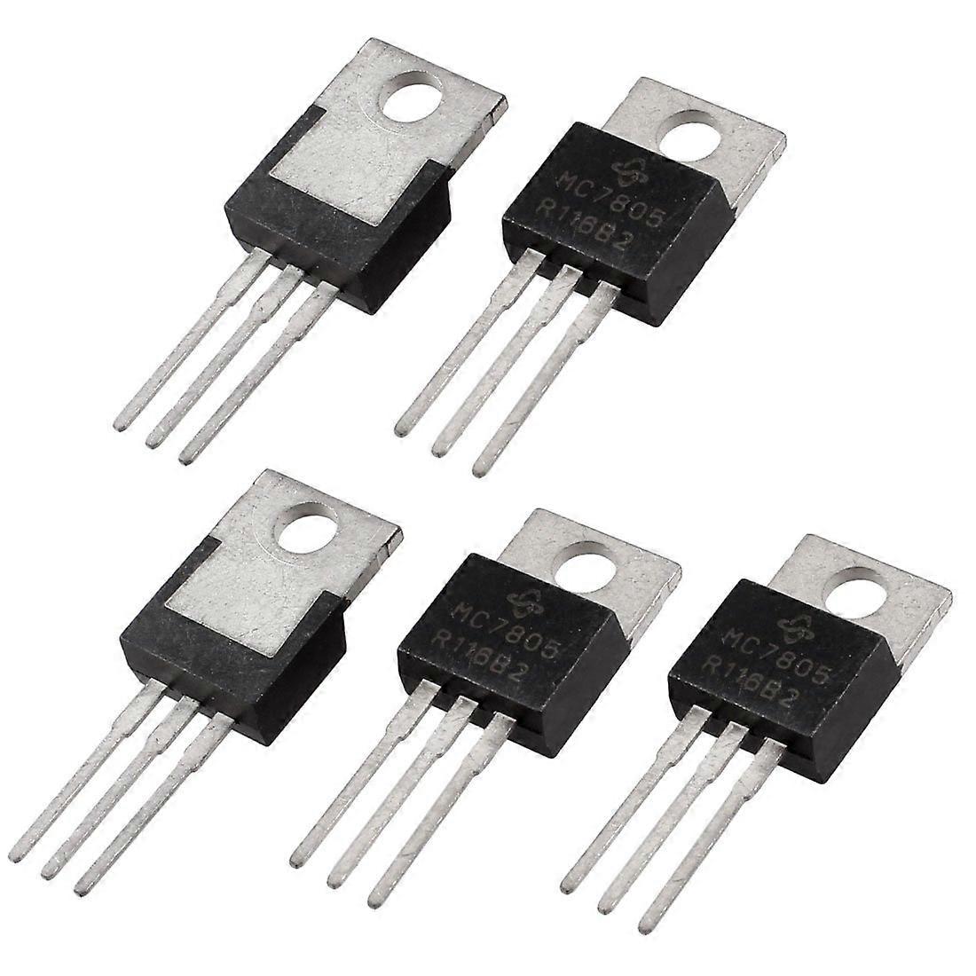 5 Pcs 3 Terminals 1.5A 5V L7805CV Postive Voltage Regulators