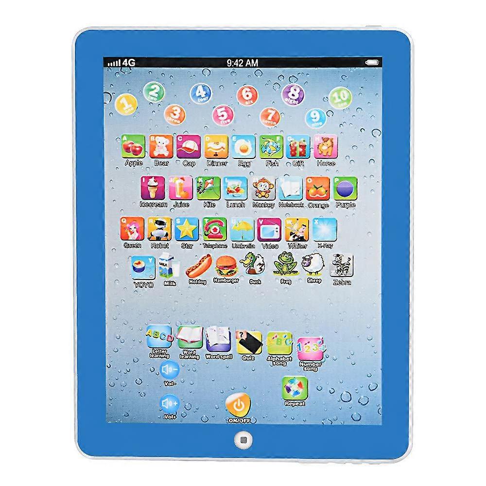 Kids Learning Tablet with Interactive English Lessons, Durable ChildFriendly Design, Blue