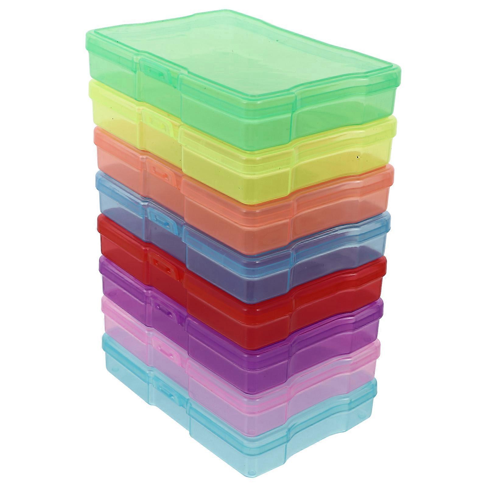Photos Organizing Box Plastic Storage Box for Home Use 8Pcs Assorted Color