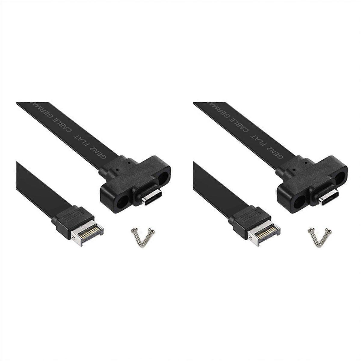 2X USB 3.1 Front Panel Type E to Type C Extension Cable ,Gen 2 (10 Gbit/S) Internal Adapter Cable,wi