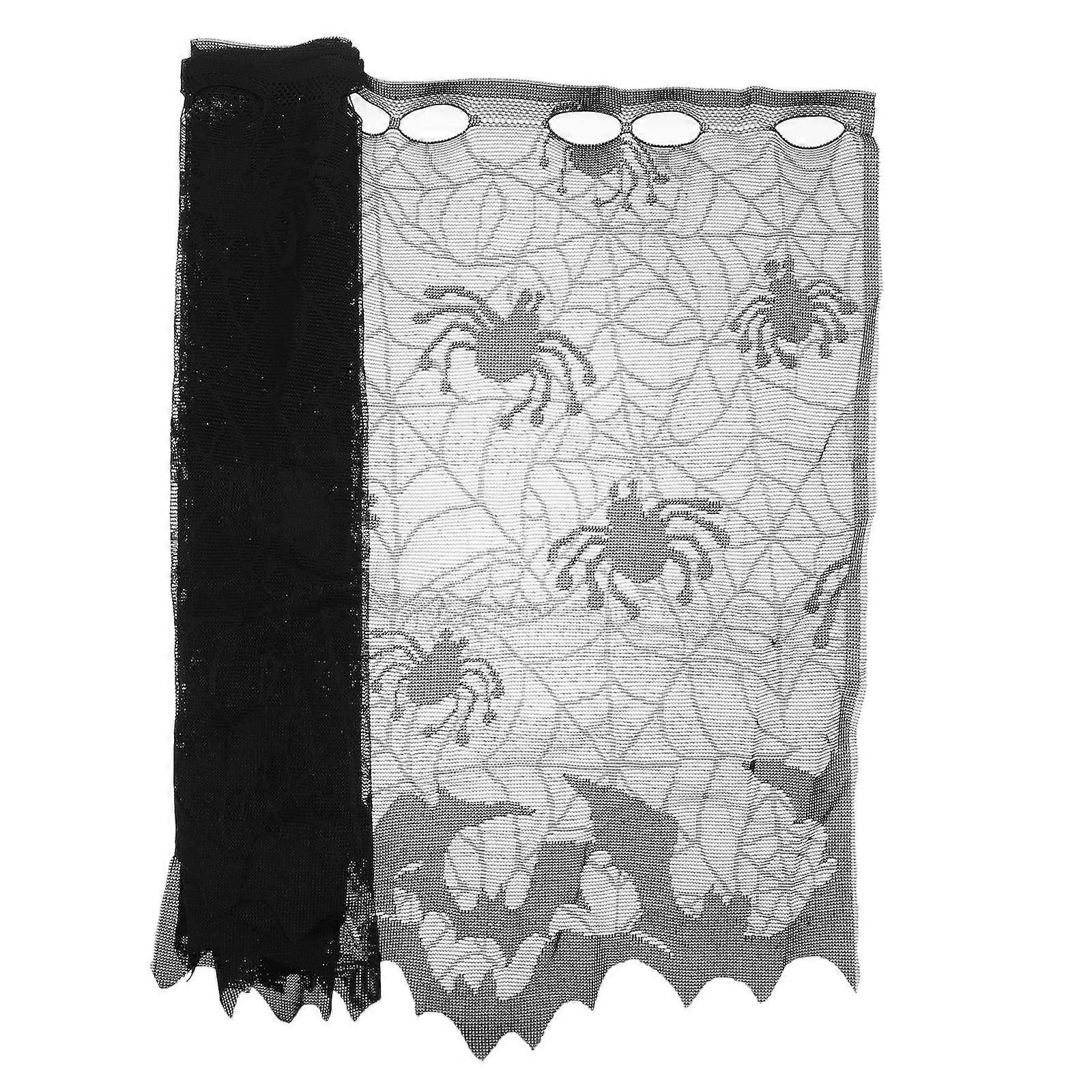 Bat Curtains Small Window Halloween Decor Polyester for Spooky Bedroom 1Pack