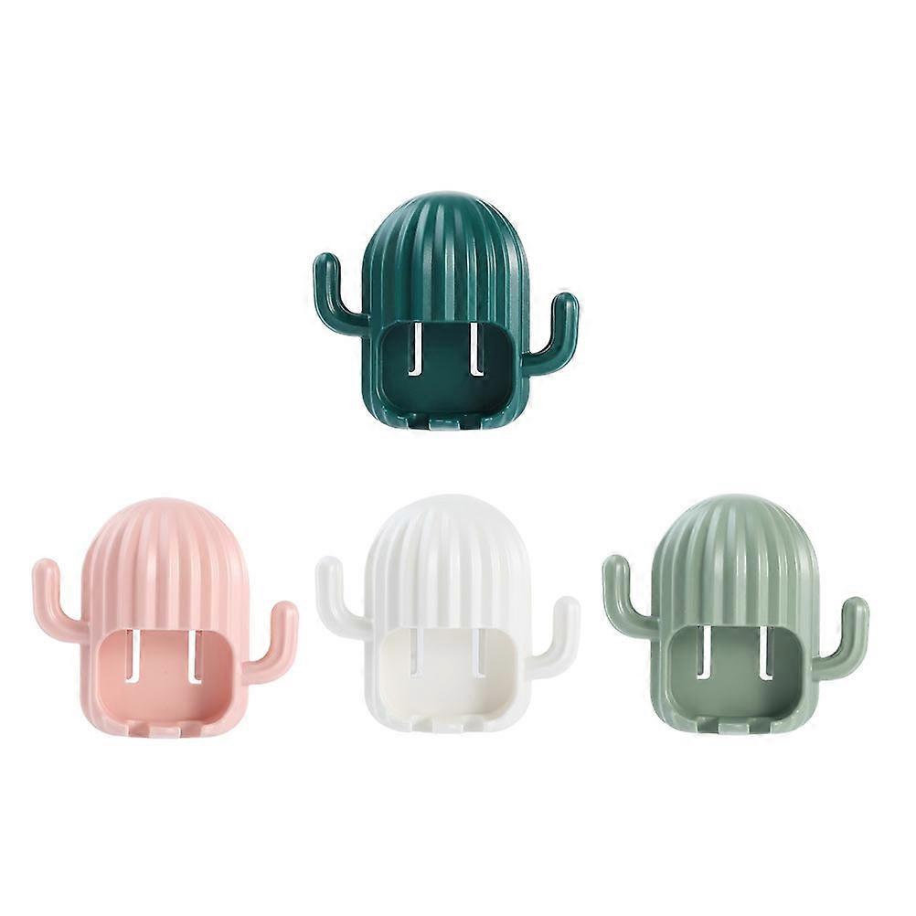 Cactus Toothbrush Rack Wall Mounted Storage Rack 4Pcs Set
