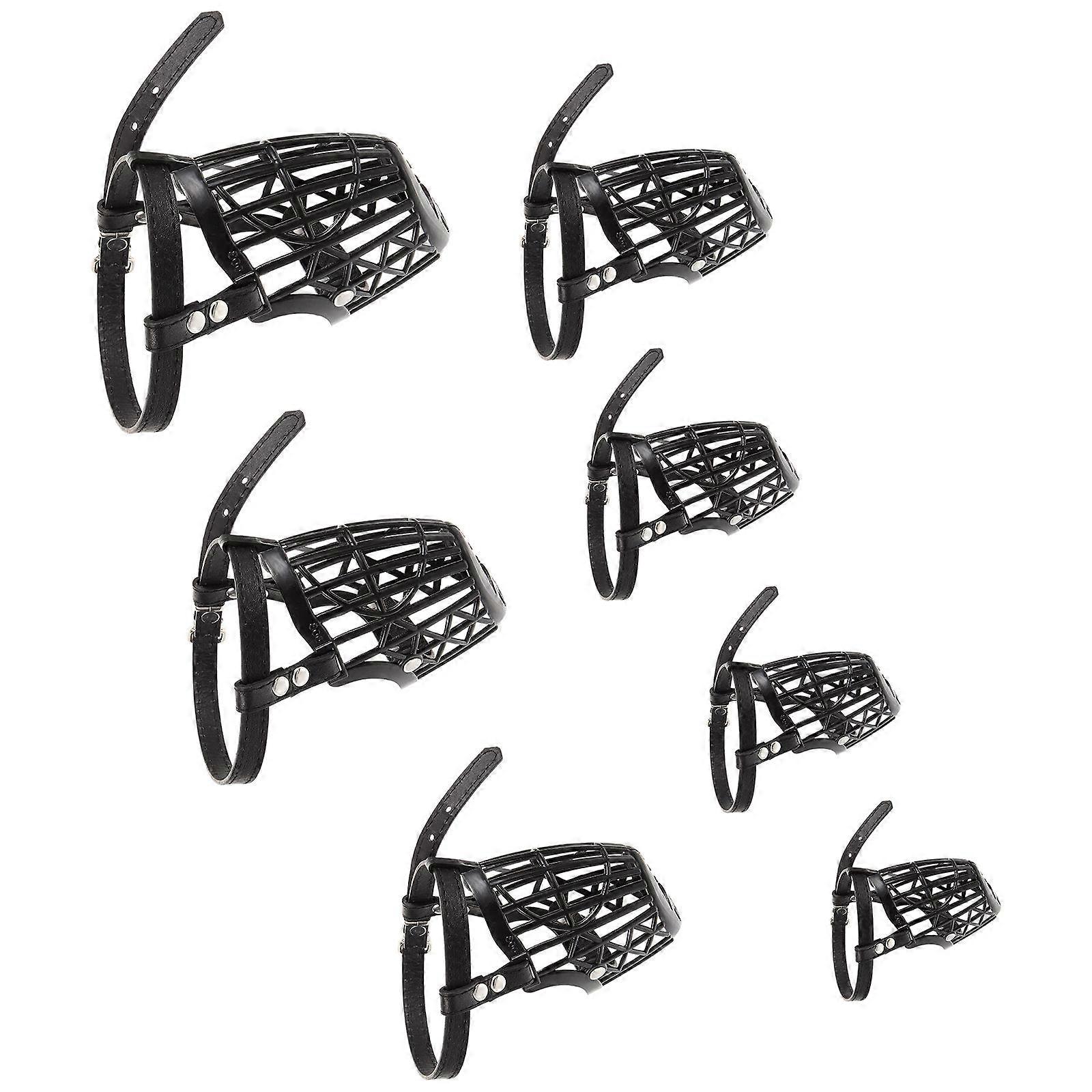 Dog Muzzle with Adjustable Strap Plastic Basket Dog Muzzle for Pet Use 1Set