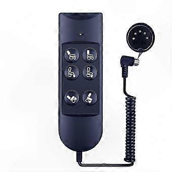 5-pins afstandsbediening met 6 knoppen en verlengkabel voor elektrische relaxfauteuils met liftfunctie.