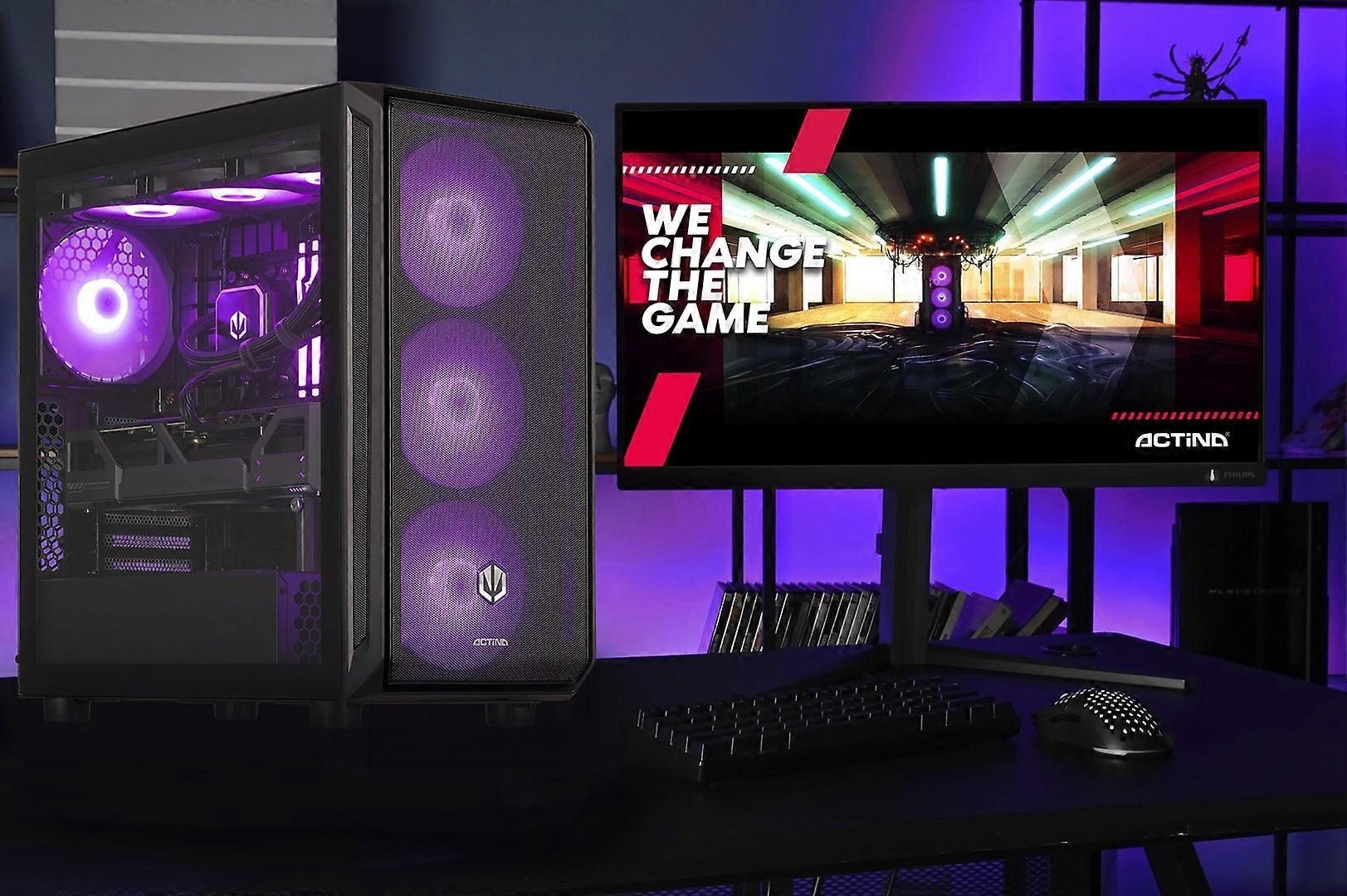 Actina 5901443414766 PC Amd Ryzen 7 9800x3d 32 GB DDR5-SDRAM 2 TB SSD Amd Radeon RX 9070 Midi Tower Čierna