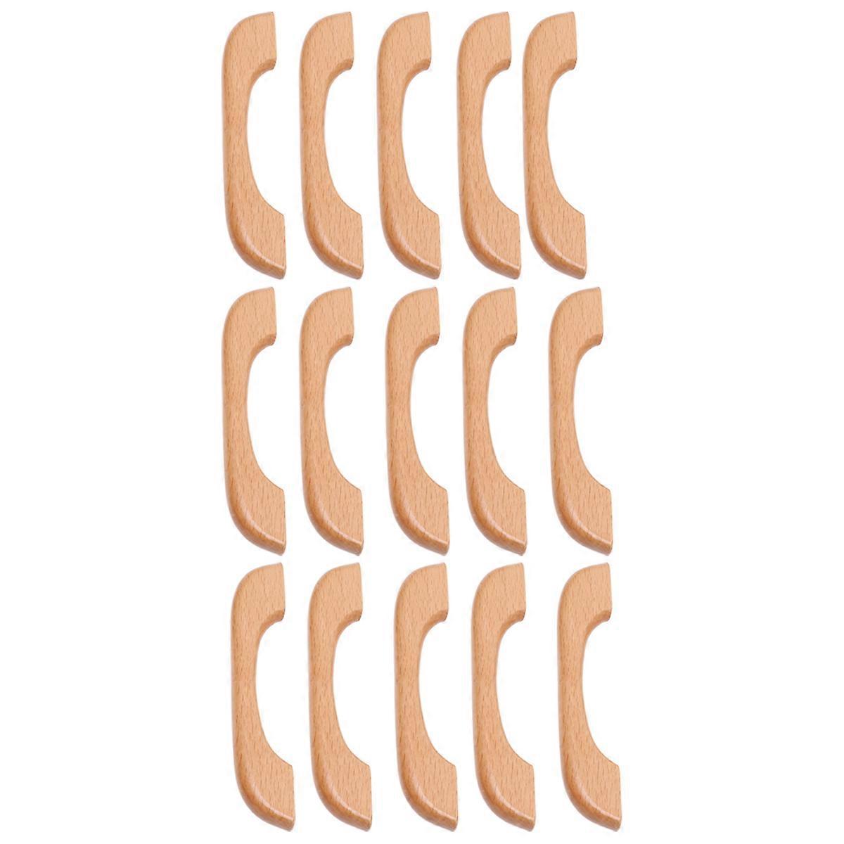 Pull Handle Wood Cabinet Knobs for Door Use Solid Wooden 30Pcs Set