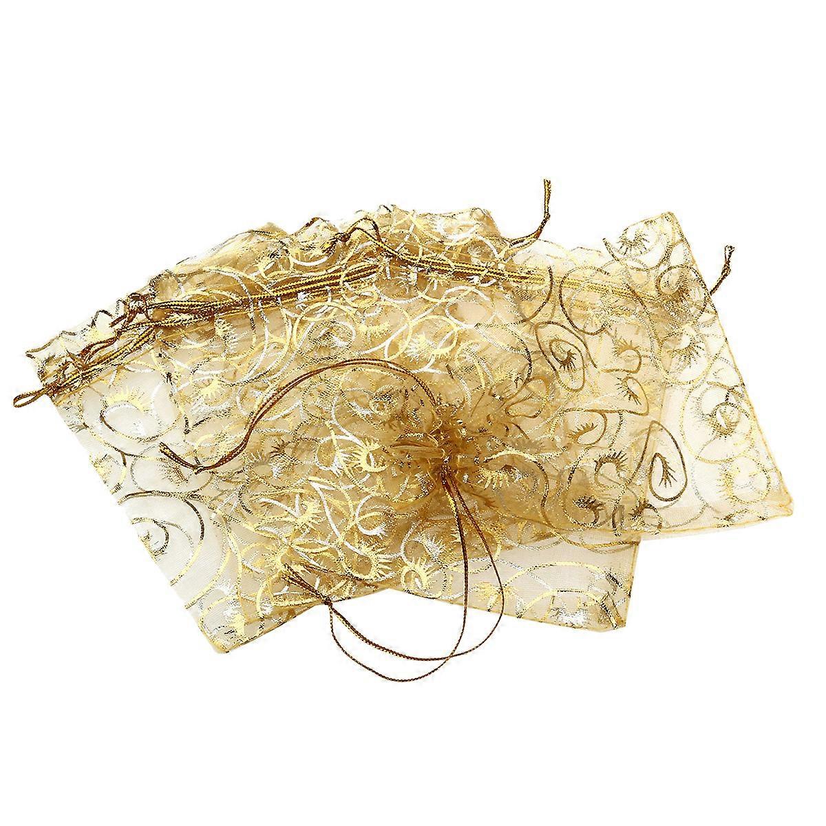 Drawstring Organza Bag Candy Bag Sweets Small Gifts Chocolates Rectangular Simple and Practical 50Pcs