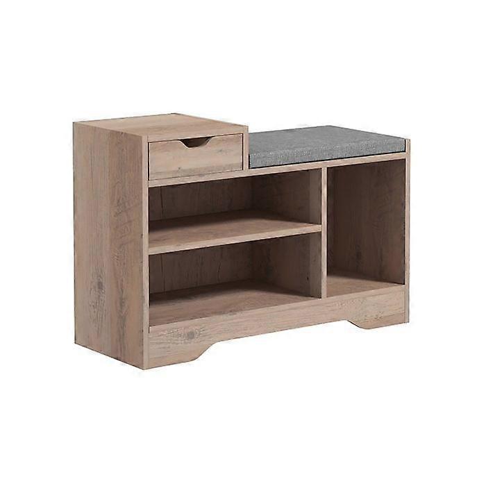 Multi-Compartment Shoe Bench, with Seat - Grey