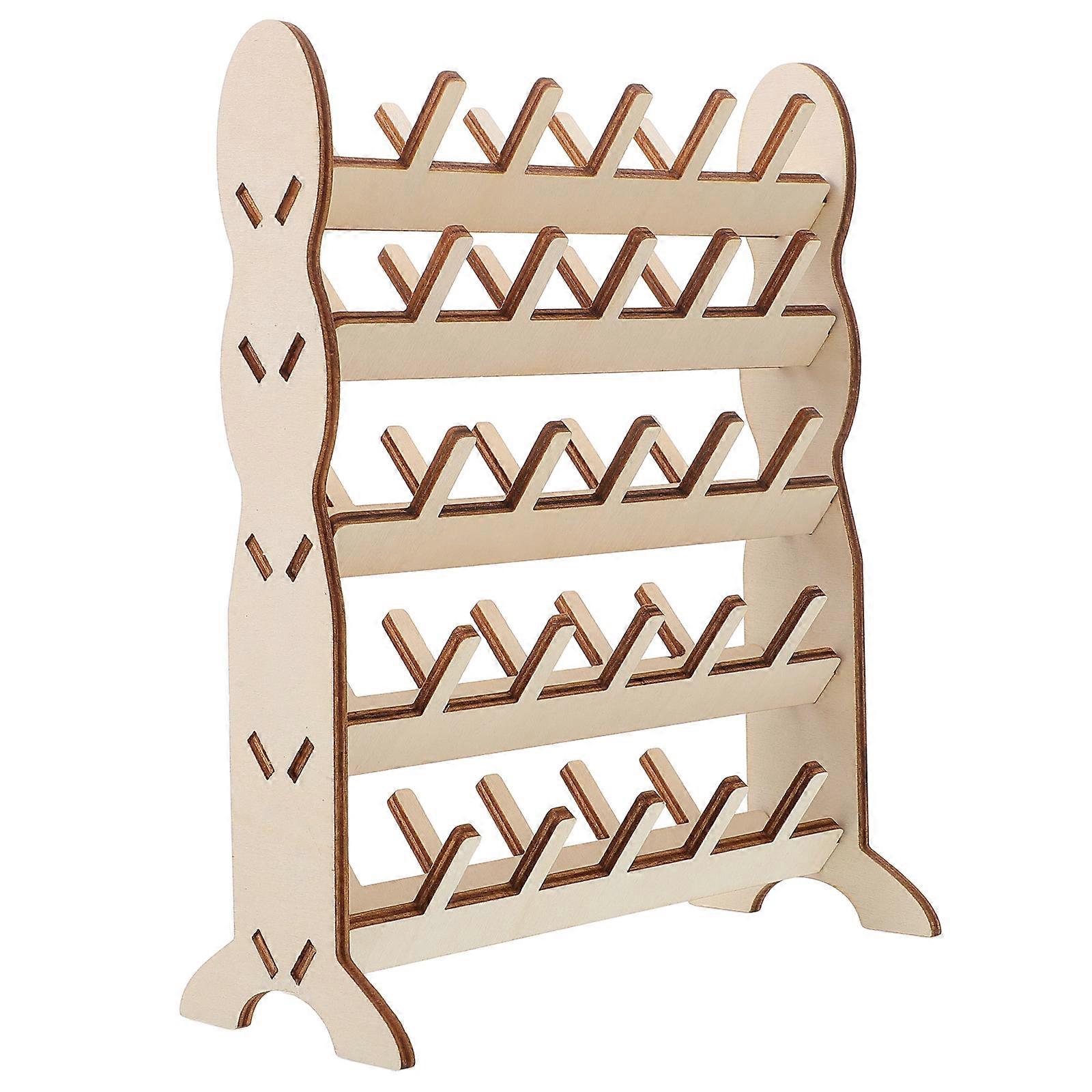 Thread Holder Embroidery Thread Organizer for Sewing Wood Material