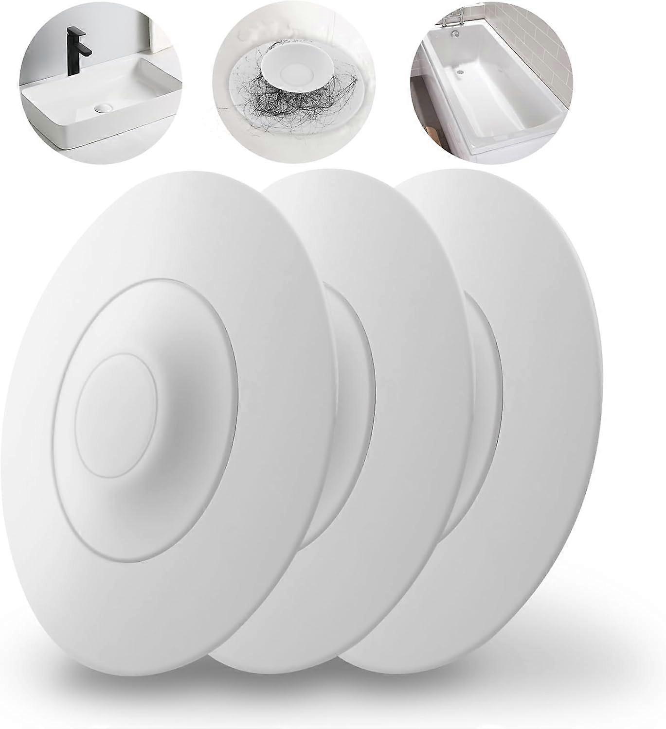 3-Piece Silicone Bath Plug - Foldable Universal Drain Plug - Pressure