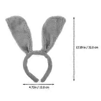 Dog Ear Hair Hoop Animal Ear Design for Festival 1Pcs Grey Plush Hairband