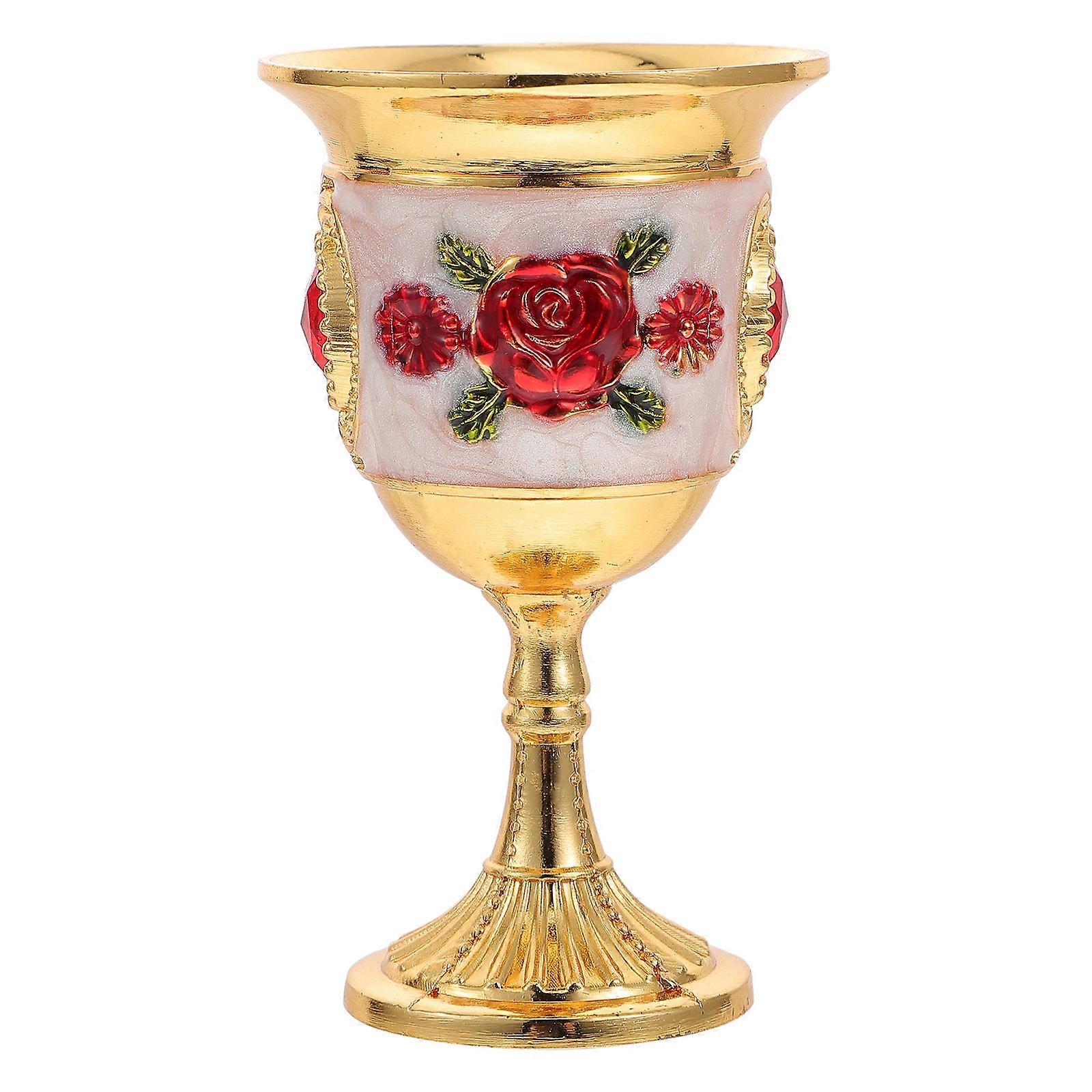 Retro Goblet Wine Cup for Home Use with Pattern
