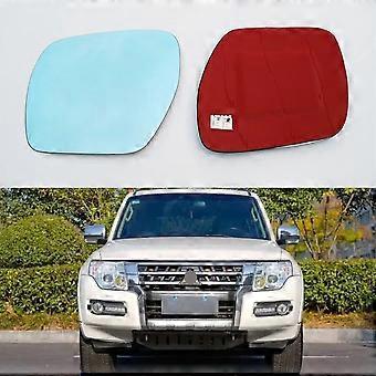 Para Mitsubishi Pajero Sport V97 V73 carro espelho retrovisor lente de vidro azul com aquecimento grande angular vista anti reflexo um par