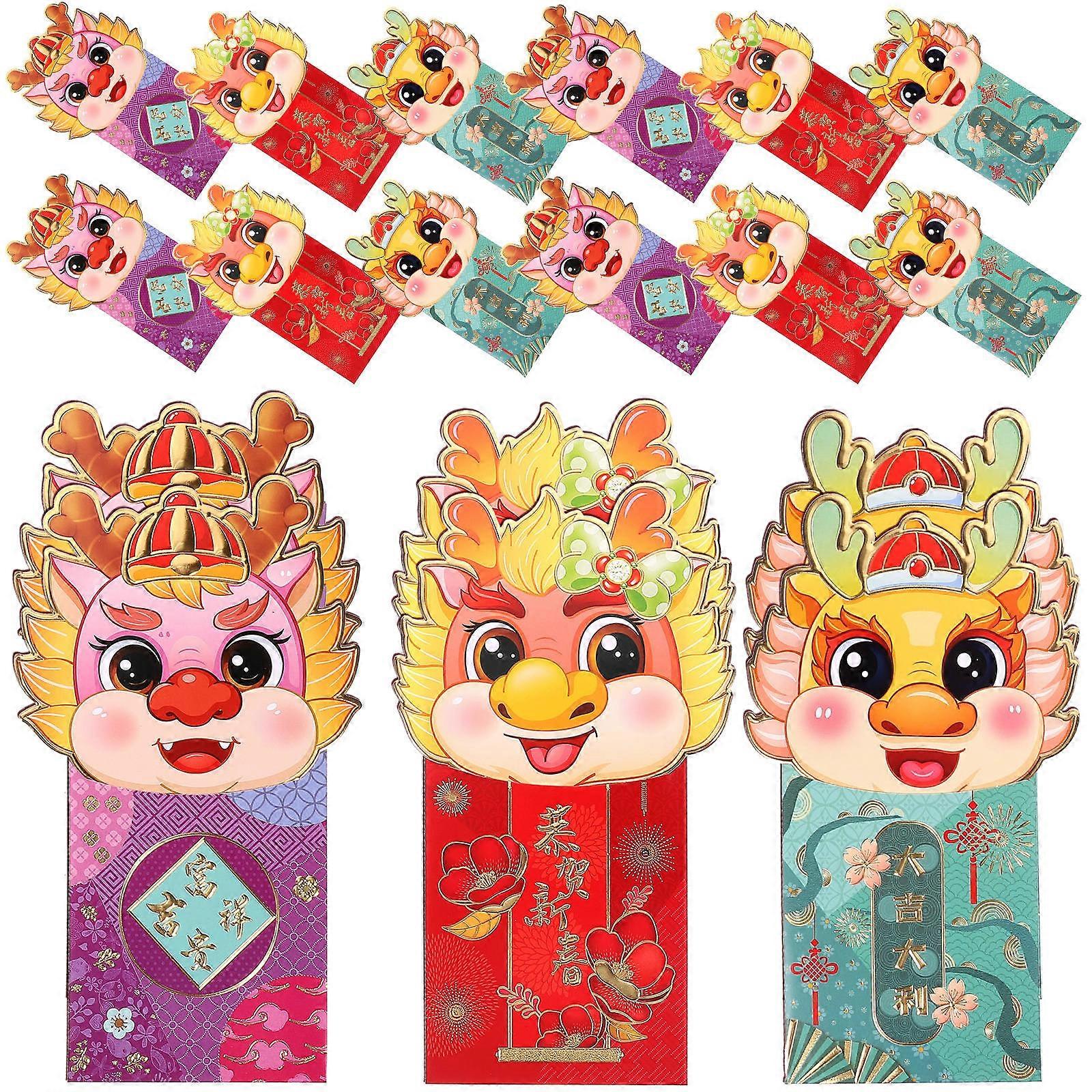 Dragon Pattern Red Envelopes for New Year 108Pcs Set