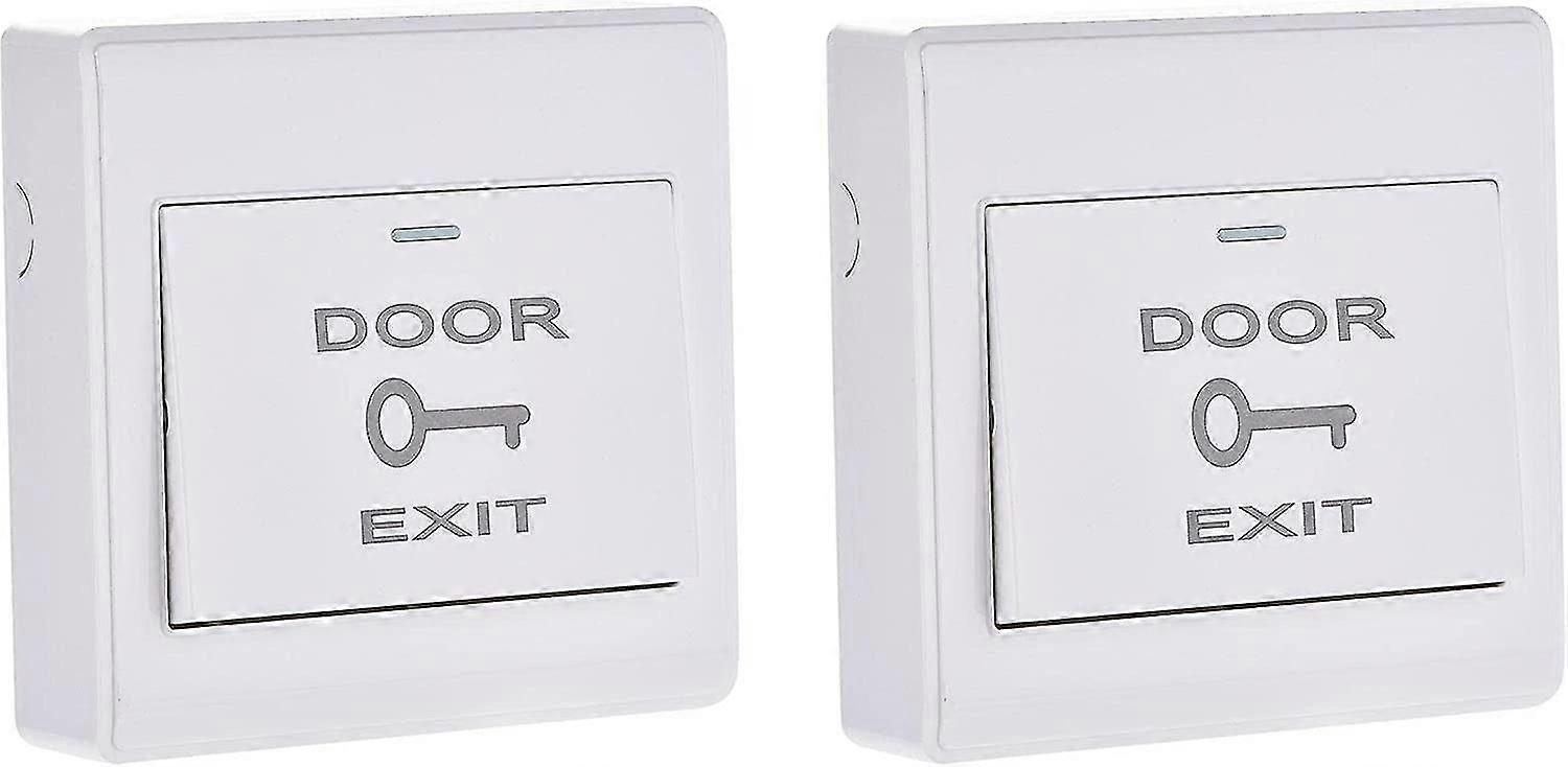 Sourcing Map Push To Exit Push Button Release Switch Door Access Control System Pc Panel 86mmx86mm 12v 3a White 2pcs