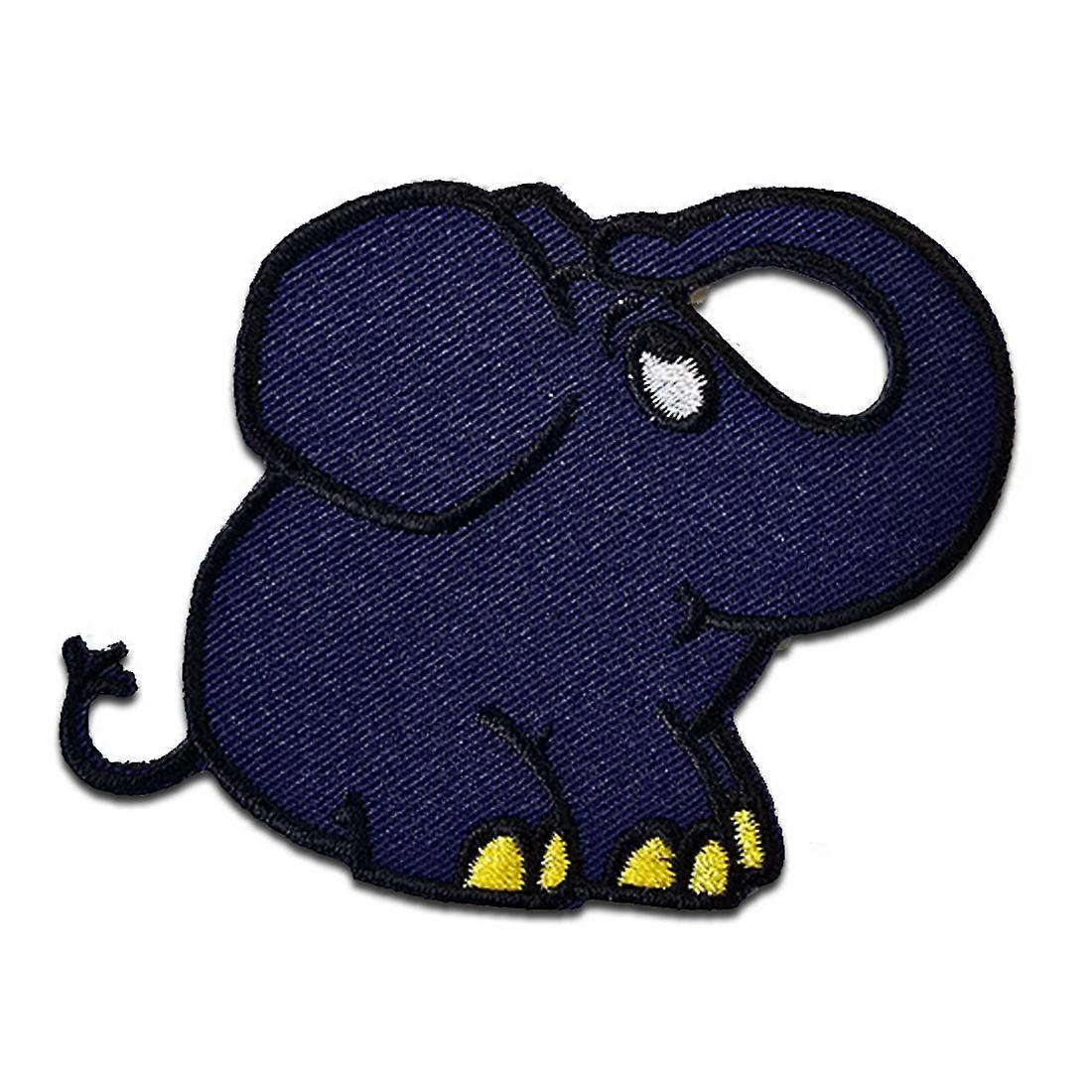 Patch / Iron-on Patch Elephant Shipment with the Mouse Kids Blue 6 x 6 cm Patch