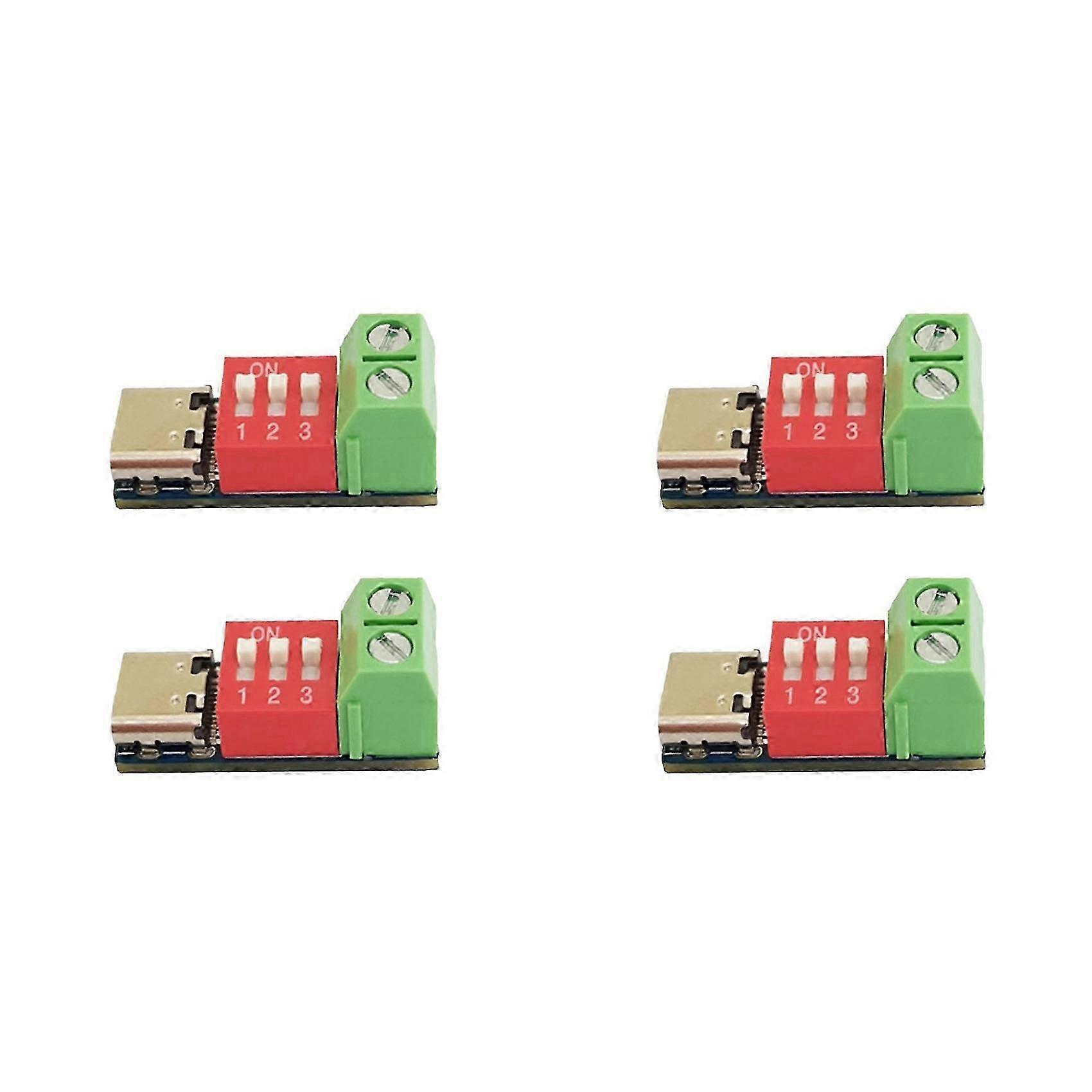 4PCS Type-C PD QC Trigger 5V-20V DC Adjustable Voltage Power Module Dial Adjustment Voltage Fast Charging Decoy Module