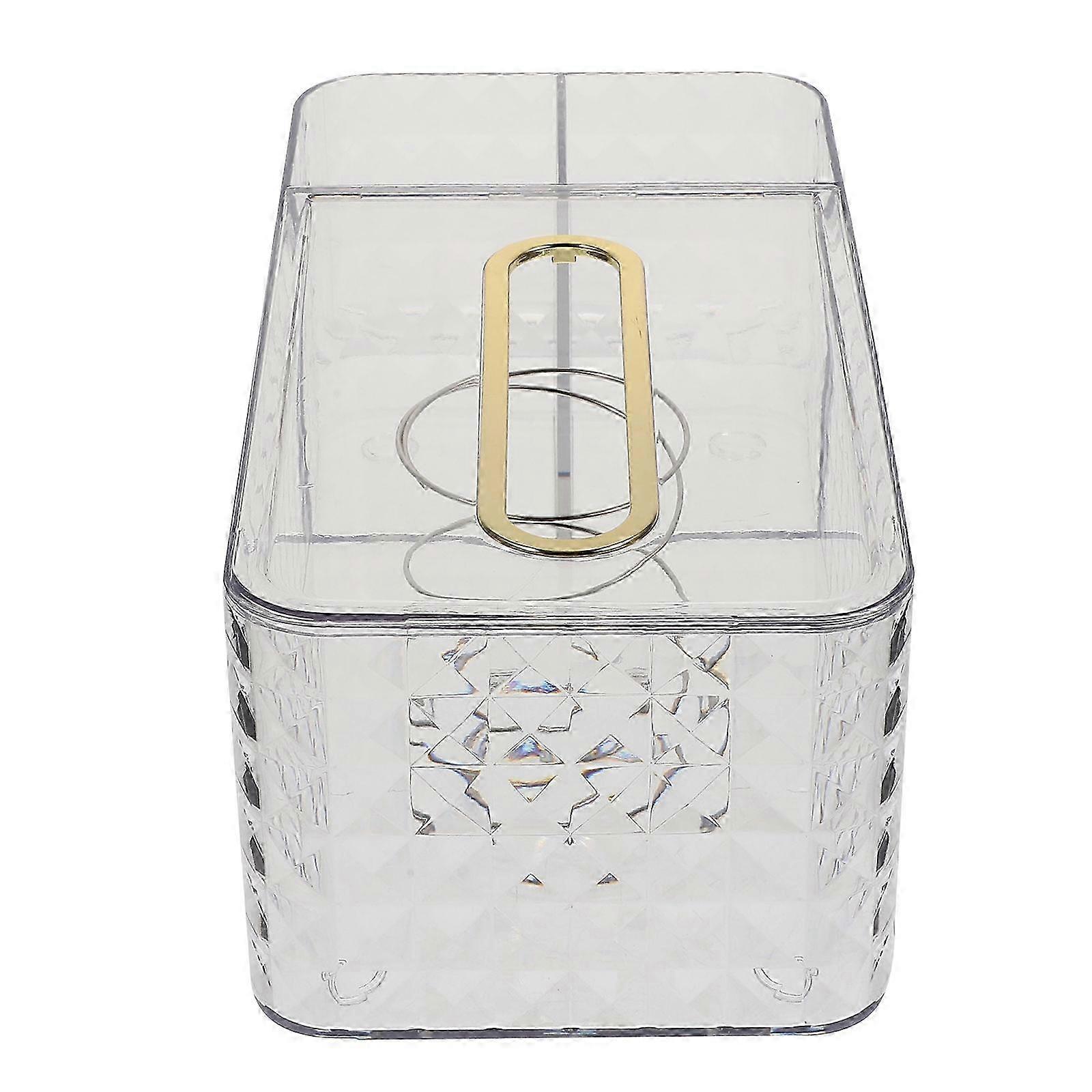 Transparent Tissue Box Cover for Desktop Use Multi-Functional Storage
