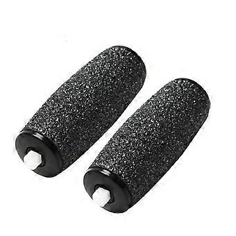 Foot File Replacement Roller Head 2 Pack Black, Universal Fit Pedicure Refill with LongLasting Abrasive Surface