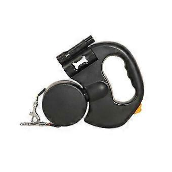 LED dog leash for dual pets with retractable cord system