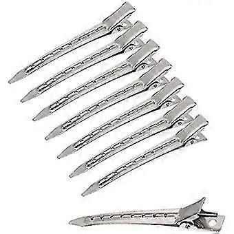 24 Pieces Hair Clip Hair Clips Alligator Hair Clips Metal Alligator Barrette Alligator Buckles Curl Sectioning Clips with Holes(Silver)