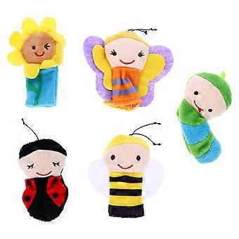 Finger Puppets Plush Animal Toy Set for Kids 5Pcs Colorful