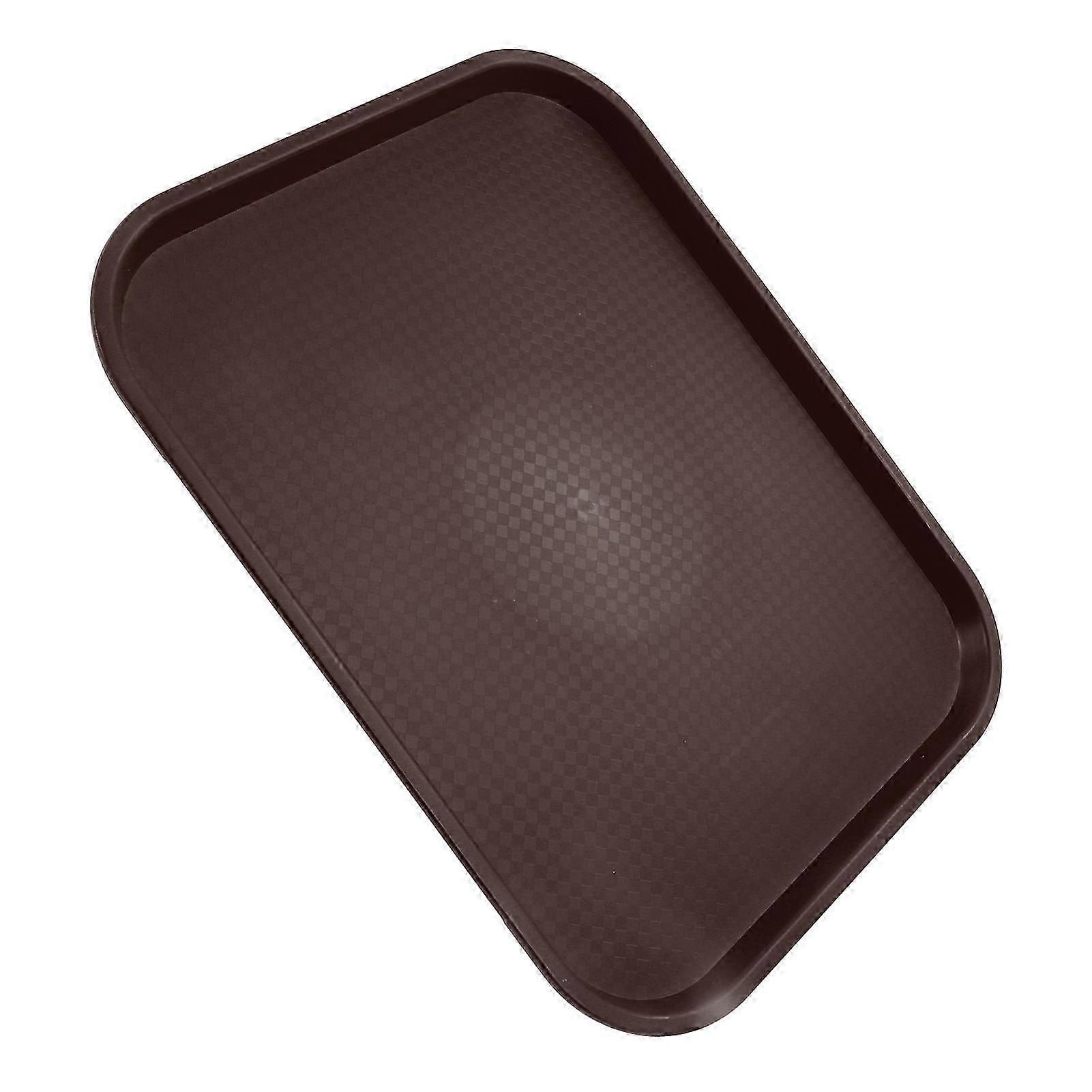 2Pcs Stackable Brown Fast Food Trays Lightweight 43.3oz PP