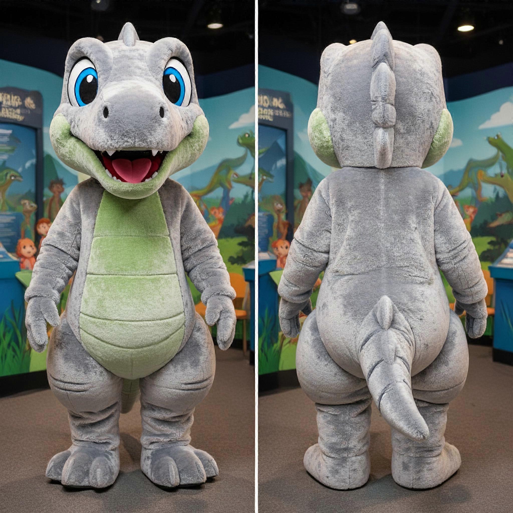 MASTICOT Silver Sleek Coelophysis Mascot