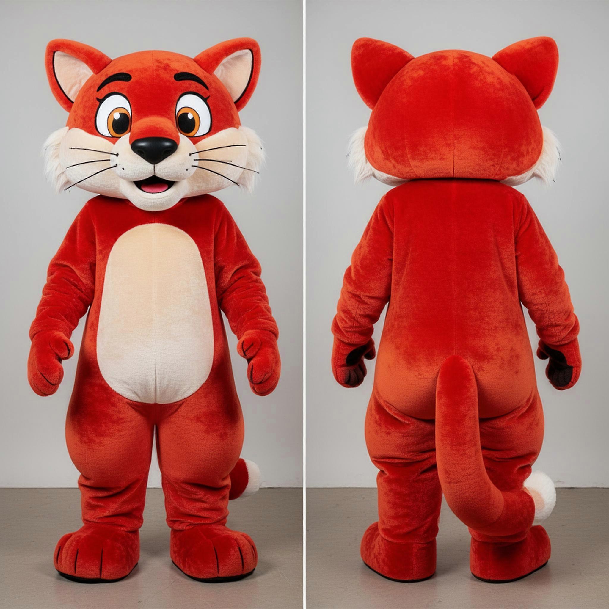 MASTICOT Rust Orange Expressive Mountain Lion Mascot