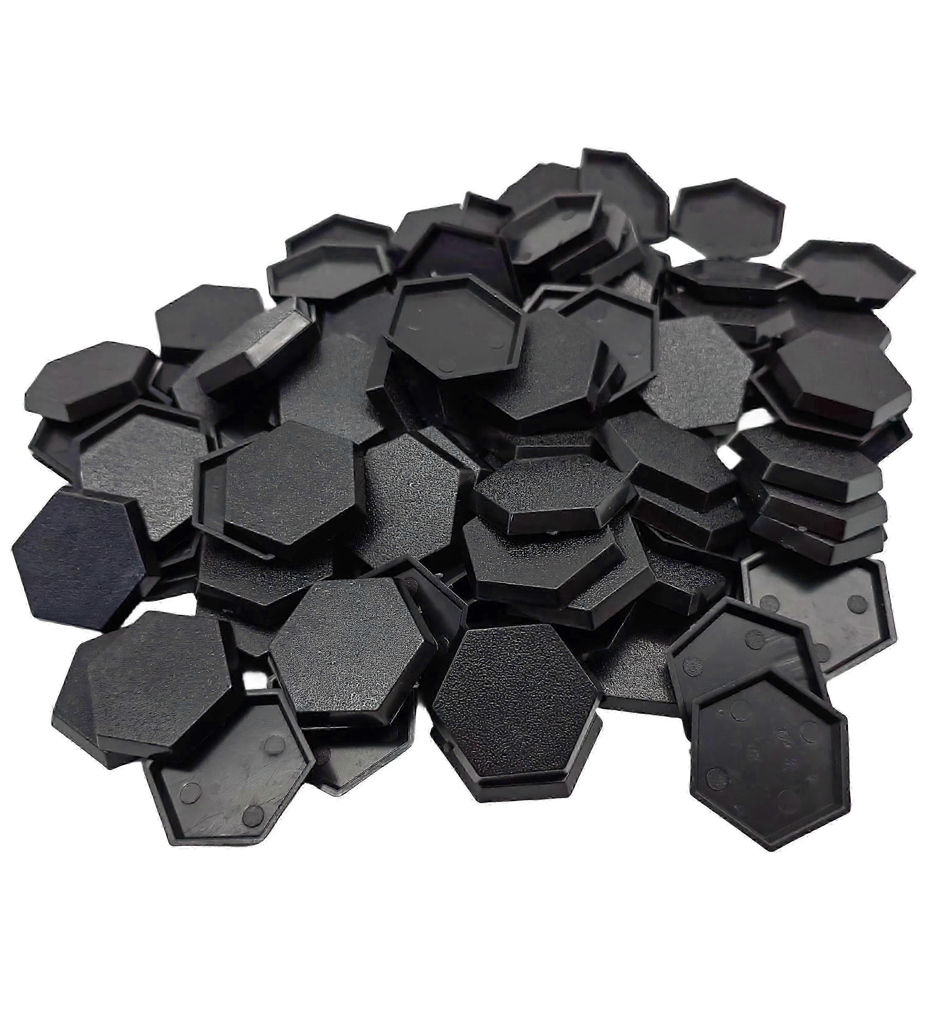 30mm Hexagon Bases Black Plastic Hex Bases compatible with Battletech